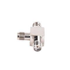 Adaptador en Forma T, de Triple Conectores SMA Hembra, Níquel/ Oro/ Teflón.