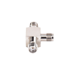 Adaptador en Forma T, de Triple Conectores SMA Hembra, Níquel/ Oro/ Teflón.