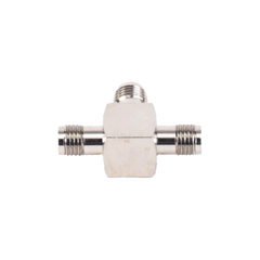 Adaptador en Forma T, de Triple Conectores SMA Hembra, Níquel/ Oro/ Teflón.
