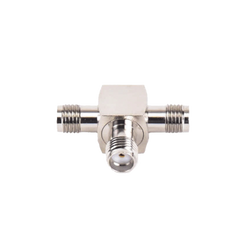 Adaptador en Forma T, de Triple Conectores SMA Hembra, Níquel/ Oro/ Teflón.