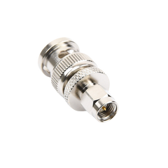 Adaptador en Línea de Conector SMA Macho a BNC Macho, Níquel/ Oro/ Teflón.