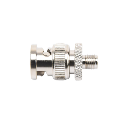 Adaptador en Línea de Conector SMA Hembra a BNC Macho, Níquel/ Oro/ Teflón.