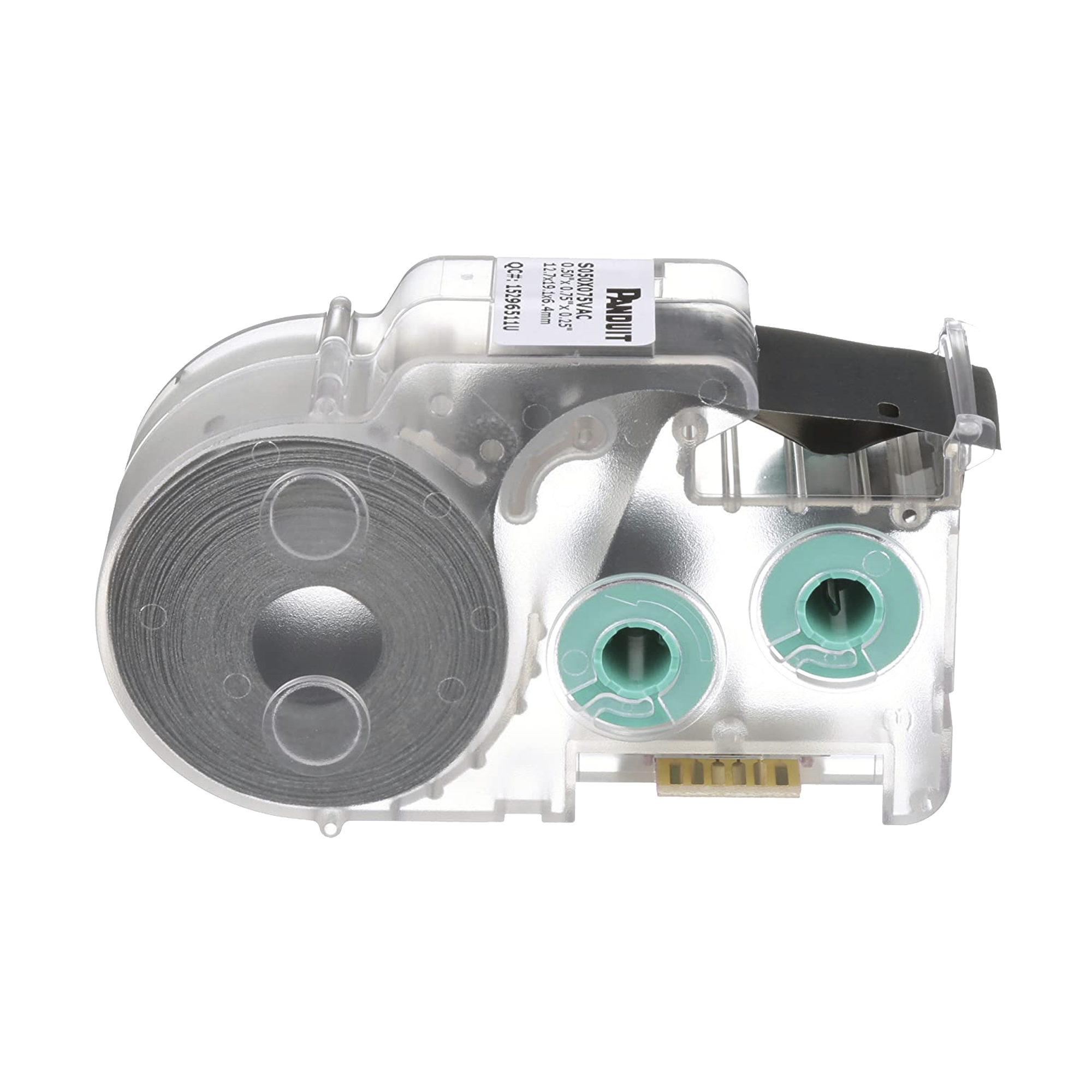 Casete de 350 Etiquetas Autolaminadas de 25.4 x 19.05 mm (1 x 0.75 pulgadas), para Cables de 2 a 4.1 mm (0.08 a 0.16 pulgadas) de Diámetro, Área de Impresión Color Blanco