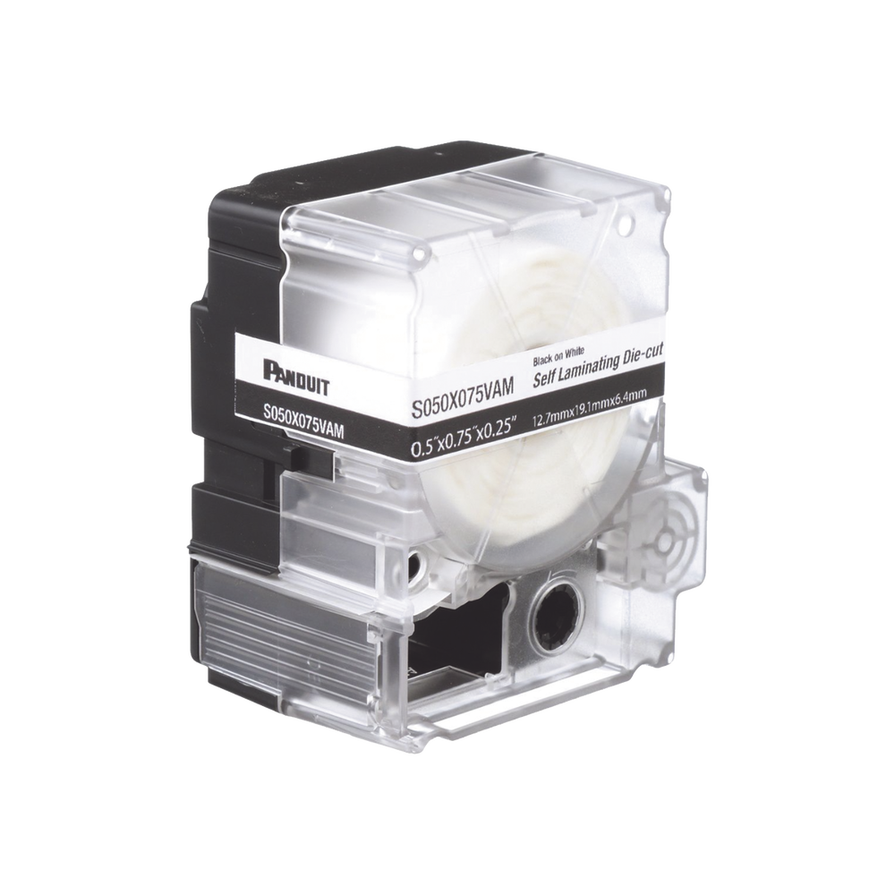 Casete de 200 Etiquetas Autolaminadas de 25.4 x 38.1 mm (1 x 1.5 Pulgadas), para Cables de 3.1 a 7 mm (0.12 a 0.28 Pulgadas) de Diámetro, Área de Impresión Color Blanco