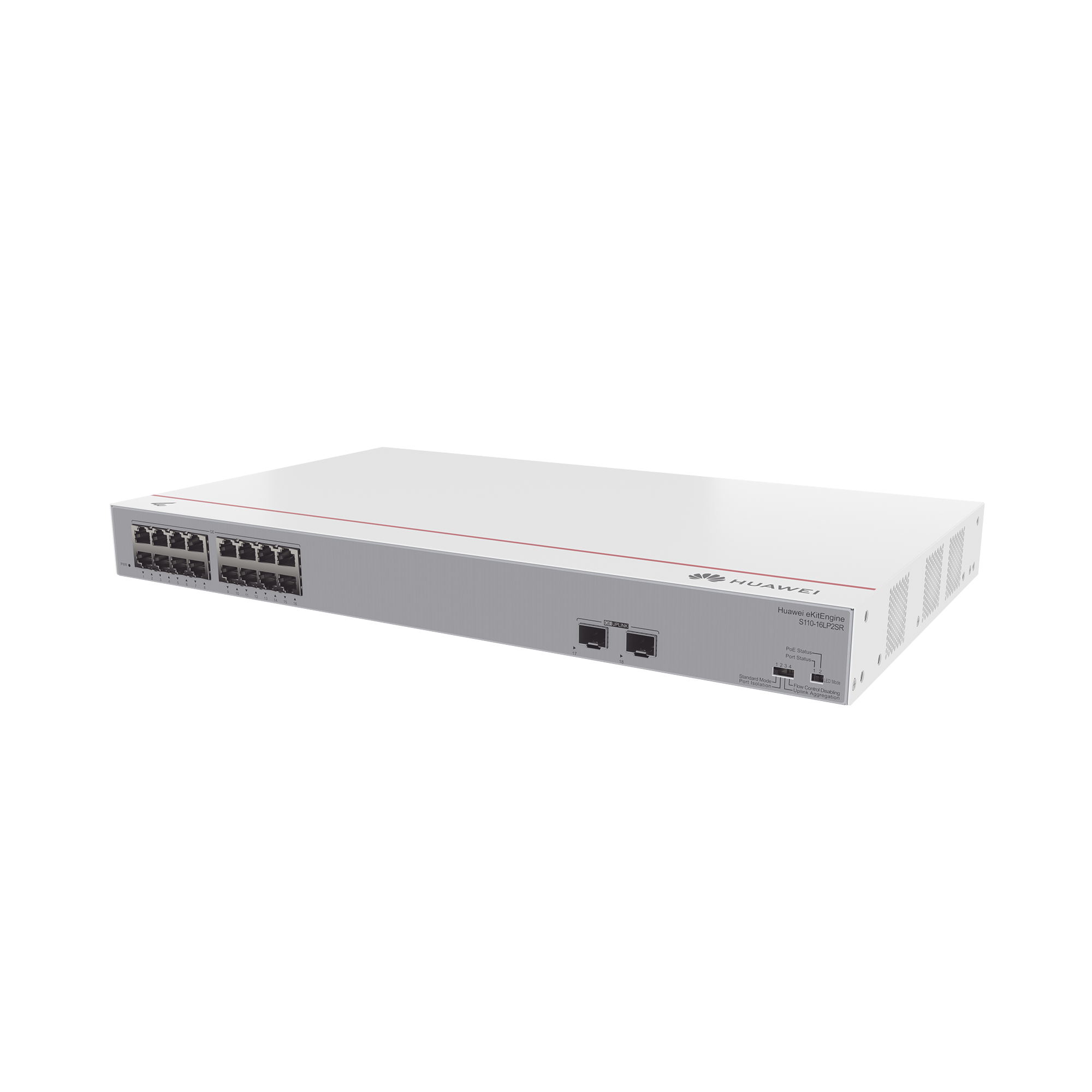 Switch Gigabit No Administrable PoE / 16 puertos 10/100/1000 Mbps (PoE) / 2 Puertos SFP Uplink / 124W