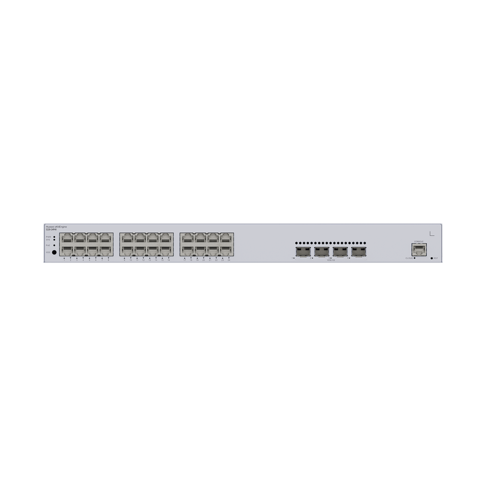 Switch de Acceso eKit Administrable / Capa 2 / 24 Puertos PoE+ Gigabit + 4 Puertos SFP+/SFP + Puerto de Consola  / Poe Perpetuo / Presupuesto PoE 400 W / Sin Licenciamiento
