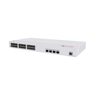 Switch de Acceso eKit Administrable / Capa 2 / 24 Puertos PoE+ Gigabit + 4 Puertos SFP+/SFP + Puerto de Consola  / Poe Perpetuo / Presupuesto PoE 400 W / Sin Licenciamiento