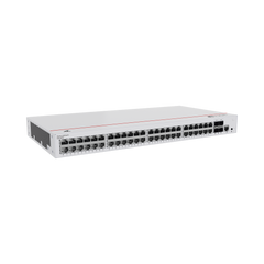 Switch de Acceso Gigabit Administrable PoE Capa 2 / 48 puertos 10/100/1000 Mbps (PoE) / 4 Puertos 1GE SFP Uplink / ERPS / IMGP Snooping / DHCP Snooping / PoE Perpetuo / 380W / Administración Nube Gratis