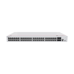 Switch de Acceso Gigabit Administrable PoE Capa 2 / 48 puertos 10/100/1000 Mbps (PoE) / 4 Puertos 1GE SFP Uplink / ERPS / IMGP Snooping / DHCP Snooping / PoE Perpetuo / 380W / Administración Nube Gratis