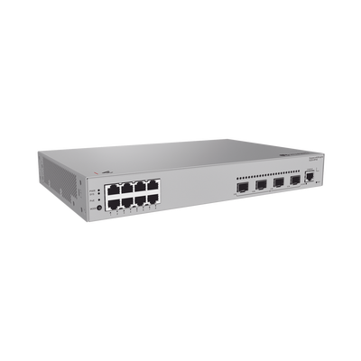 Switch de acceso eKit Administrable / Capa 2 / 8 Puertos PoE+ Gigabit + 4 SFP + Puerto Consola / PoE Perpetuo / Presupuesto PoE 125 W / Sin licenciamiento