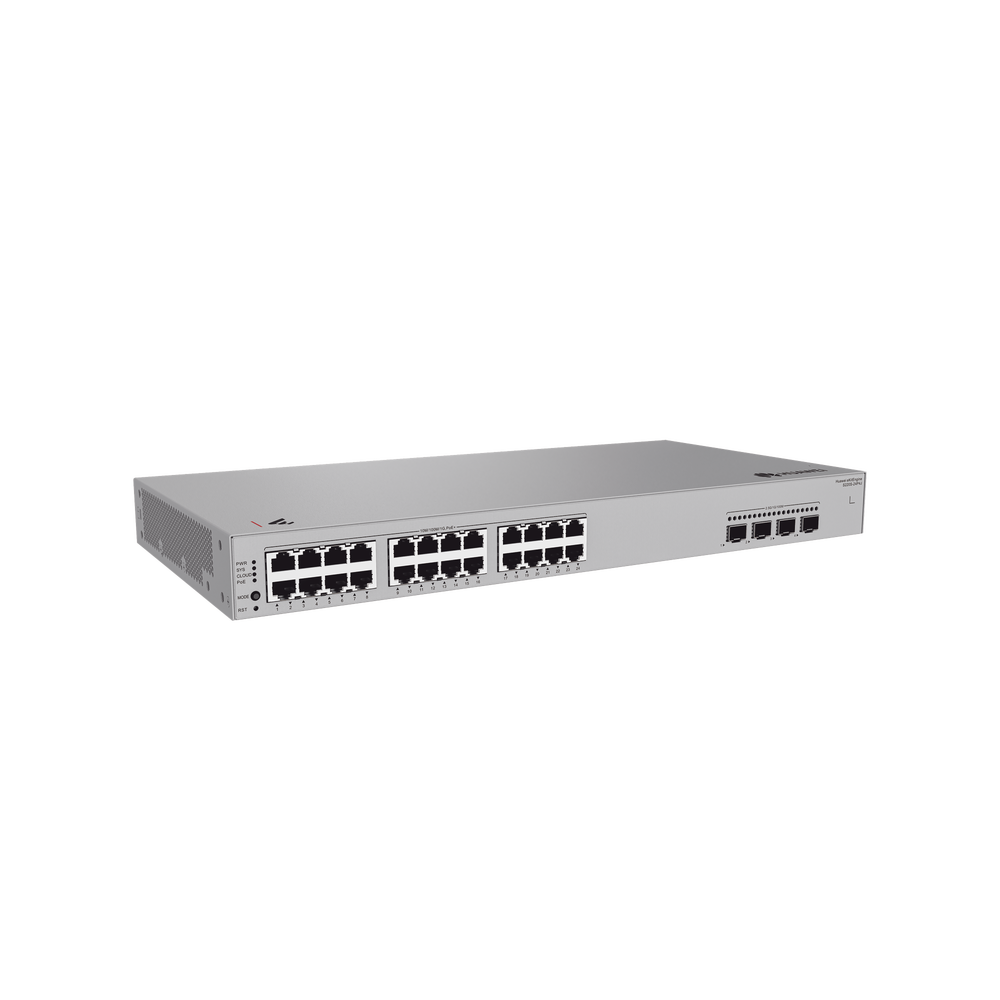 Switch de Acceso Gigabit Administrable PoE Capa 2 / 24 puertos 10/100/1000 Mbps (PoE) / 4 Puertos 2.5GE SFP Uplink  / ERPS / IMGP Snooping / DHCP Snooping / PoE Perpetuo / 400 W / Administración Nube Gratis