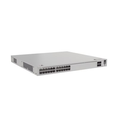 Switch de Distribución/Core Gigabit Administrable PoE Capa 3 / 24 puertos 1000/2.5Gbps (PoE) / 4 Puertos 10GE SFP+ Uplink / ERPS / Rutas Estáticas / iStack / PoE Perpetuo / 400W / Administración Nube Gratis