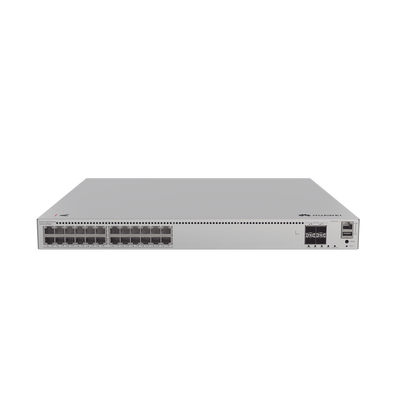 Switch de Distribución/Core Gigabit Administrable PoE Capa 3 / 24 puertos 1000/2.5Gbps (PoE) / 4 Puertos 10GE SFP+ Uplink / ERPS / Rutas Estáticas / iStack / PoE Perpetuo / 400W / Administración Nube Gratis