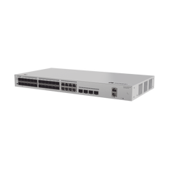 Switch de Distribución/Core Gigabit Administrable  Capa 3 / 24 puertos 1GE SFP ( Combo con 8 Puertos 10/100/1000 Mbps) / 4 Puertos 10GE SFP+ Uplink / ERPS / Rutas Estáticas / iStack / Administración Nube Gratis