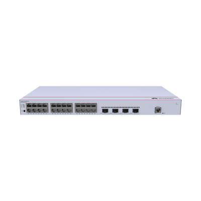 Switch de Distribución/Core Gigabit Administrable  Capa 3 / 24 puertos 10/100/1000 Mbps  / 4 Puertos 1GE SFP Uplink / ERPS / Rutas Estáticas / iStack / Administración Nube Gratis