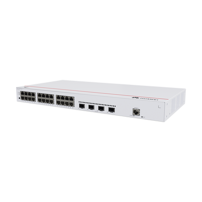 Switch de Distribución/Core Gigabit Administrable  Capa 3 / 24 puertos 10/100/1000 Mbps  / 4 Puertos 10GE SFP+ Uplink / ERPS / Rutas Estáticas / iStack / Administración Nube Gratis