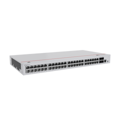 Switch de Distribución/Core Gigabit Administrable PoE Capa 3 / 48 puertos 10/100/1000 Mbps (PoE) / 4 Puertos 10GE SFP+ Uplink / ERPS / Rutas Estáticas / iStack / PoE Perpetuo / 380W / Administración Nube Gratis