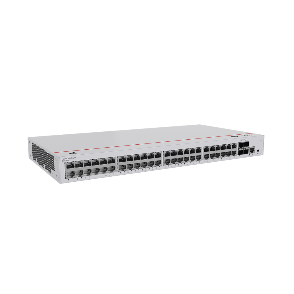 Switch de Distribución/Core Gigabit Administrable  Capa 3 / 48 puertos 10/100/1000 Mbps  / 4 Puertos 10GE SFP+ Uplink / ERPS / Rutas Estáticas / iStack / Administración Nube Gratis