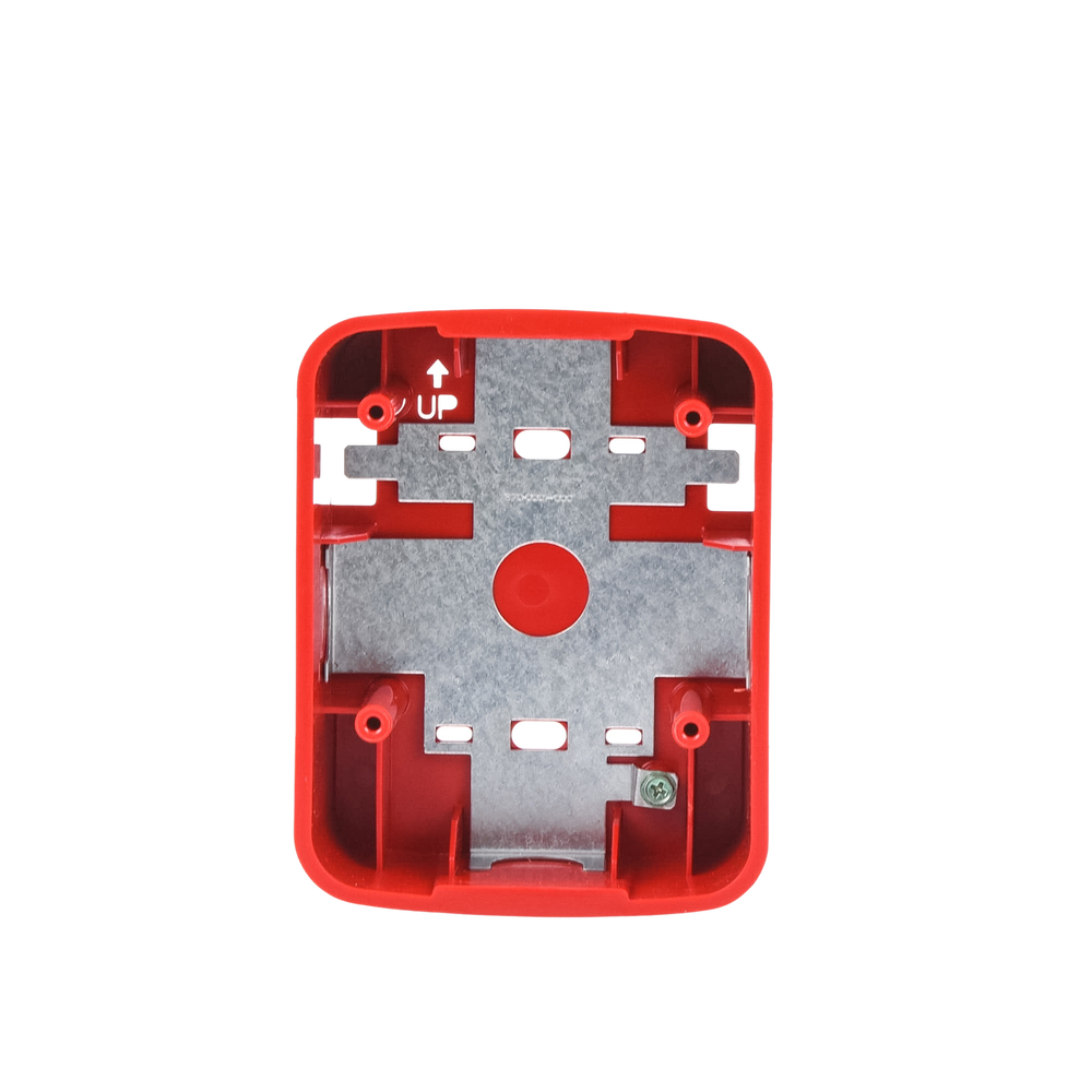 Caja de Montaje en Pared para Bocina y Bocina con Lampara Estroboscopica y para montaje en Techo de Bocinas, Color Rojo