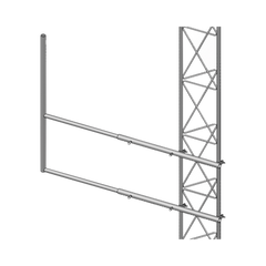 Brazo tipo "F", para tramos STZ-45, galvanizado  por electrólisis.