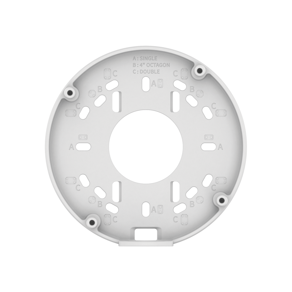 Caja de conexion para tipo Domo y Flat-eye Hanwha  QNE-8011R, QNE-8021R, QND-6011, QNV-C8083R, QNV-C9083R
