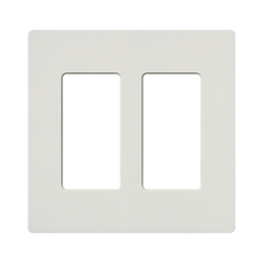 Tapa Color Blanco Satin Snow para interruptor o dimmer Lutron, 2 gang, limpio y moderno