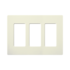 Placa de pared 3 espacios, color blanco, para atenuador (dimmer), switch ó control remoto PICO inalámbrico.
