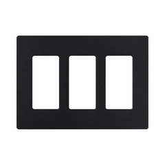 Tapa Color Blanco Negro Satin para interruptor o dimmer Lutron, 3 gang, limpio y moderno