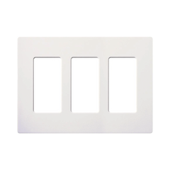 Tapa Color Blanco Snow para interruptor o dimmer Lutron, 3 gang, limpio y moderno