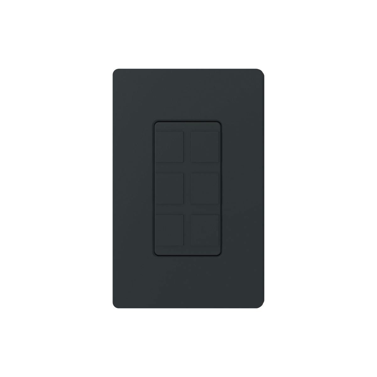 Placa de 6 puertos, color negro night.