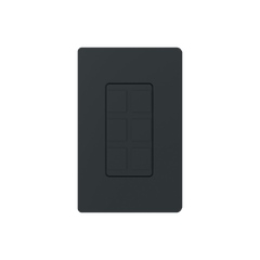 Placa de 6 puertos, color negro night.