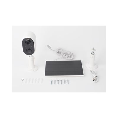 Cámara IP de Batería (Gran Angular) 3 Megapixel | WiFi | Audio Bidireccional | Batería Recargable 5200 mAh | IP65 |Exterior con Protección|  Estadísticas de Energía | Detección de Humanos | Incluye Panel So