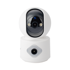 Camara doble lente 3mp| Wifi| autoseguimiento| Detección de movimiento| audio de 2 vias| almacenamiento hasta 128GB
