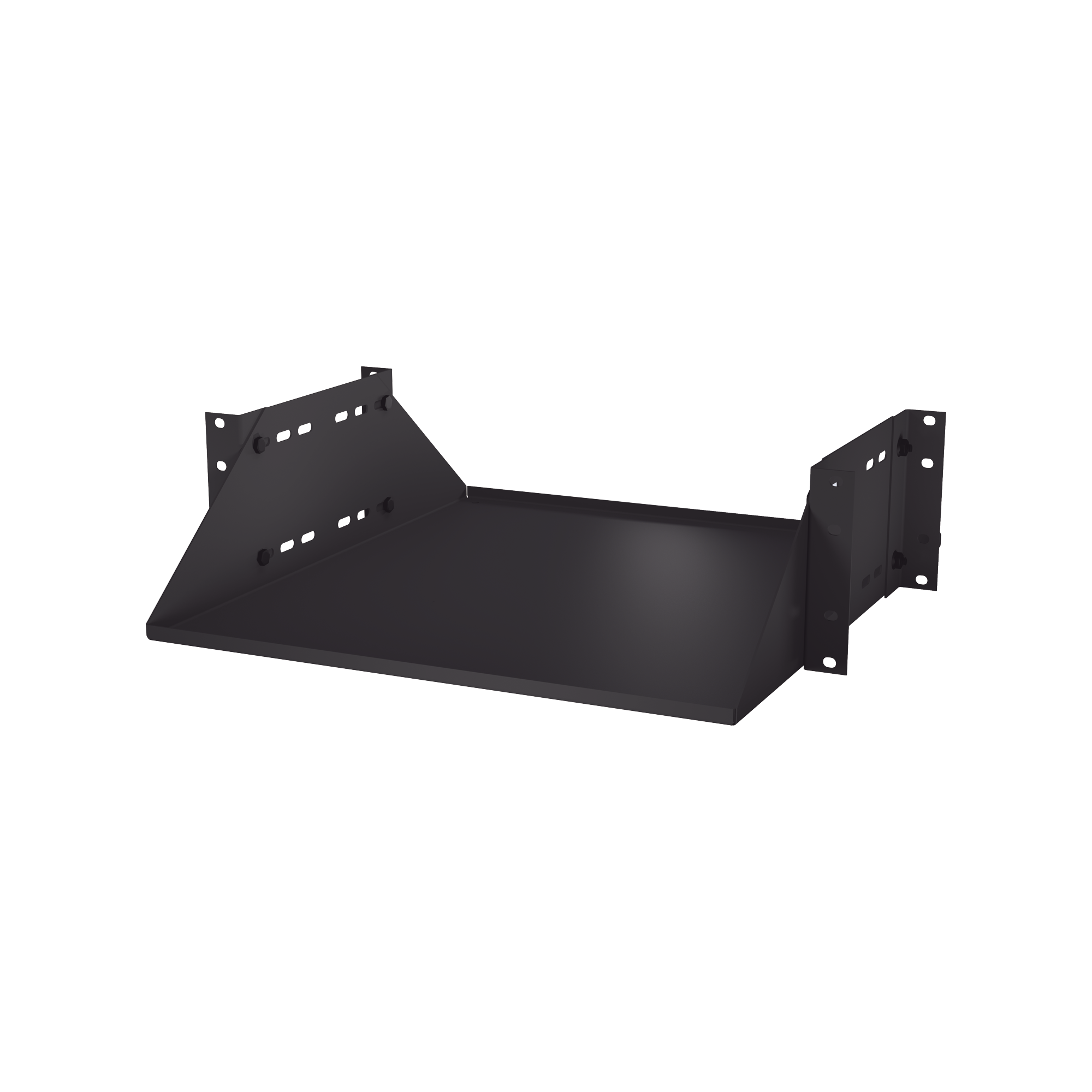 Charola para Soportar Equipos en Rack de 19 in, Doble Fijación, Color Negro, 3U
