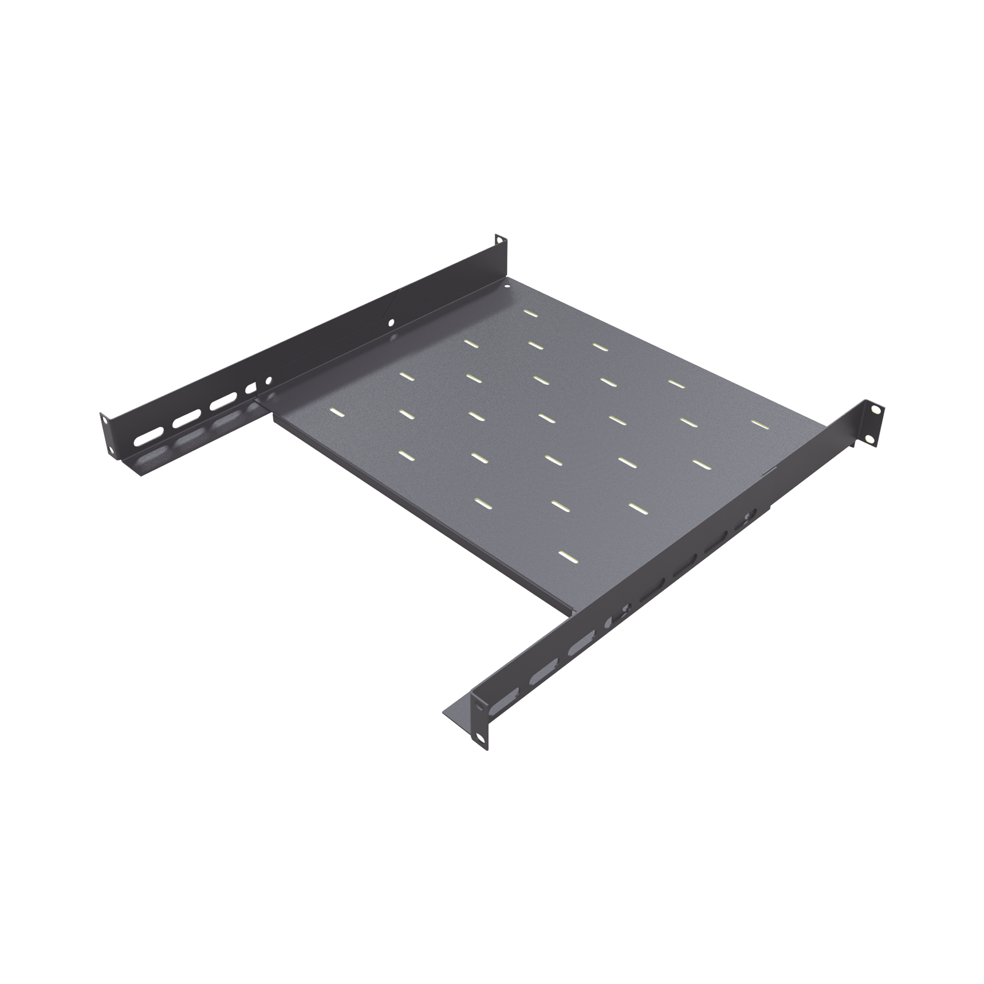 Charola para Gabinetes y Racks de Pared de 4 puntos de Fijación, Profundidad Ajustable de 347 a 489 mm
