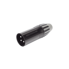 XLR conector de cable macho, carcasa enchapada en negro, contactos enchapados en plata