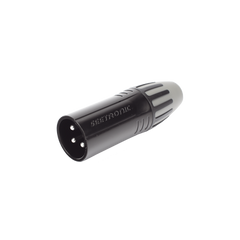 XLR conector de cable macho, carcasa enchapada en negro, contactos enchapados en plata
