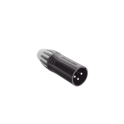 XLR conector de cable macho, carcasa enchapada en negro, contactos enchapados en plata
