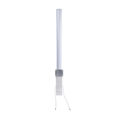 Antena Omnidireccional en 2.4 GHz, Rango de Frecuencias (2.3 - 2.5 GHz), Ganancia de 10 dBi, Doble Polaridad MIMO 2x2, Incluye Jumpers