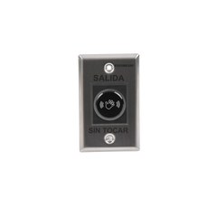 Botón de Salida sin Contacto / Sensor IR / Iluminado / Normalmente Abierto y Cerrado / Distancia Ajustable de Detección /  Rele Ajustable de 0.5 a 30 Segundos / Uso Interior