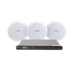 KIT de Amplificador de 120W para Rack SF120DTB | 3 Altavoces de Plafón de 5.5in SF-206P | 3.75 - 30W | Sistema 70/100V