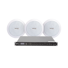 KIT de Amplificador de 120W para Rack SF120DTB | 3 Altavoces de Plafón de 5.5in SF-206P | 3.75 - 30W | Sistema 70/100V