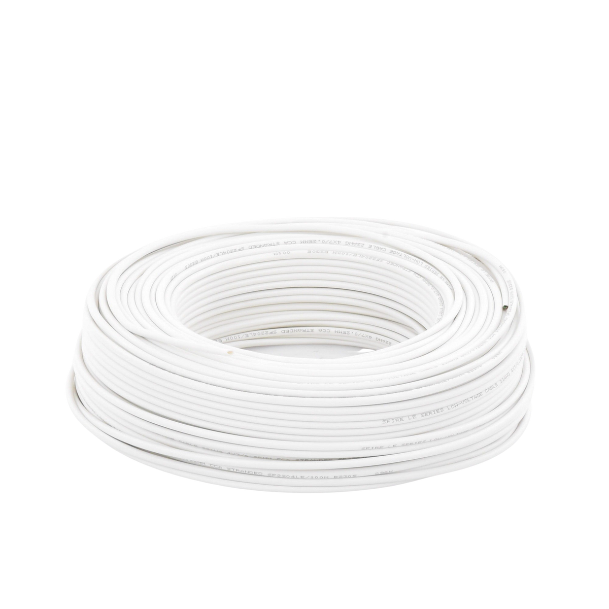 Bobina de 100 Metros (328.08 Pies) / Cable de CCA / 4 x 22 AWG / Tipo Aluminio Revestido de Cobre / Aplicaciones en Alarmas de Intrusión / Automatización