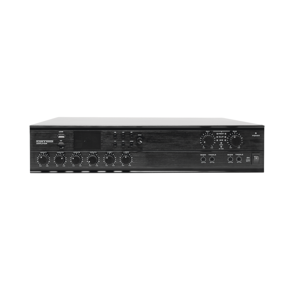 Amplificador Mezclador Matricial | 2 zonas | 240w por canal | 6 entradas | Receptor de medios