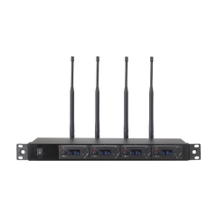 Receptor UHF para 4 micrófonos inalámbricos / Pantalla LCD de cristal liquido