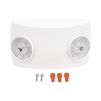 Luz de Emergencia Dual LED ultra compacta/150 lúmenes/Luz fría/Batería de Respaldo Incluida/Botón de test.