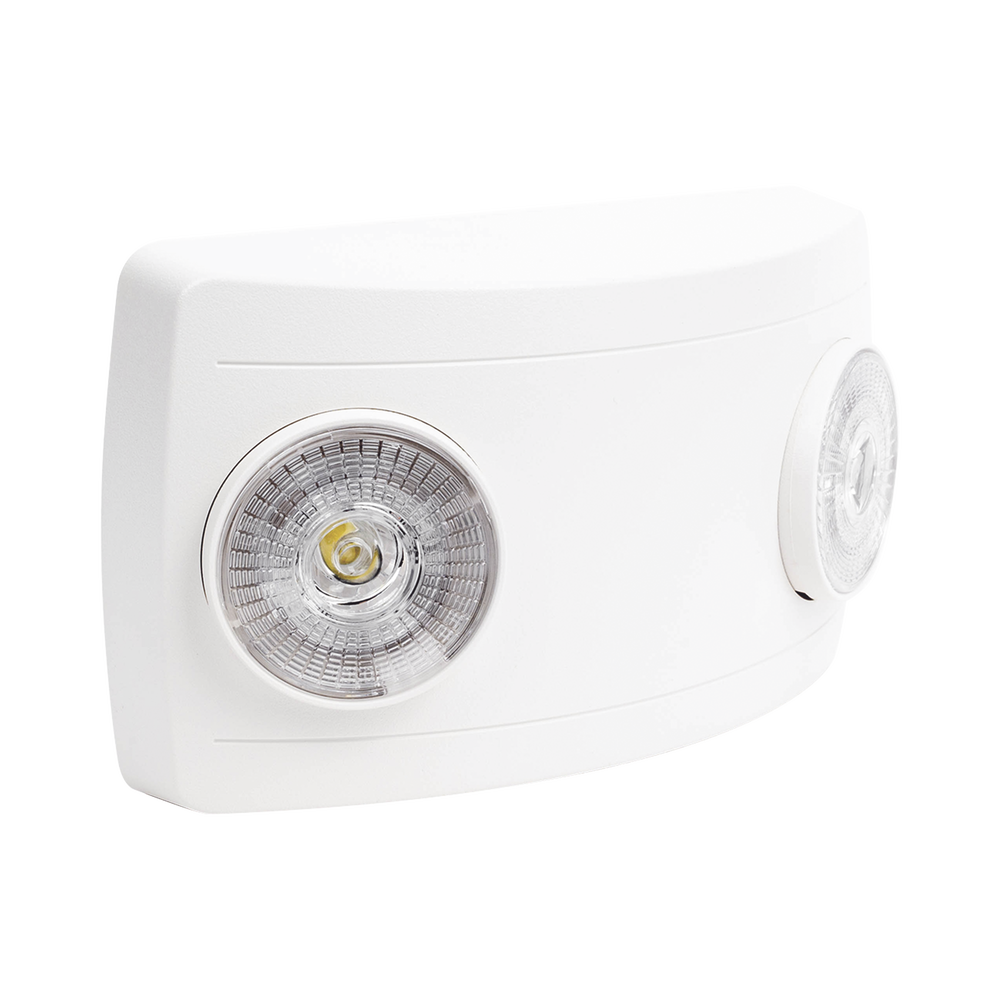 Luz de Emergencia Dual LED ultra compacta/150 lúmenes/Luz fría/Batería de Respaldo Incluida/Botón de test.
