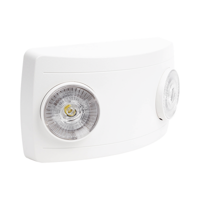Luz de Emergencia Dual LED ultra compacta/150 lúmenes/Luz fría/Batería de Respaldo Incluida/Botón de test.
