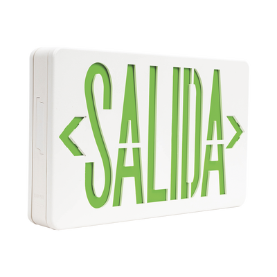 Letrero LED DUAL de SALIDA Universal con alto brillo/uso en pared, lateral o techo/Batería de Respaldo Incluida.