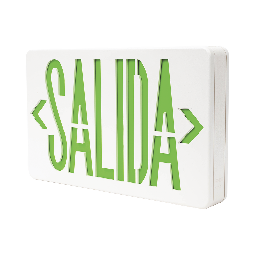 Letrero LED DUAL de SALIDA Universal con alto brillo/uso en pared, lateral o techo/Batería de Respaldo Incluida.